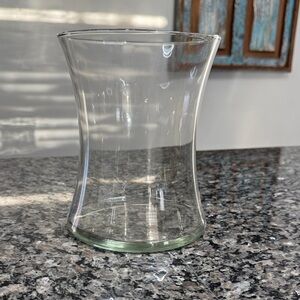 Clear wide mouth Glass Vase 8 inches by 6.5 inches